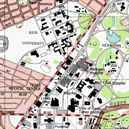 Topographic Map of Methodist Diagnostic Hospital, TX