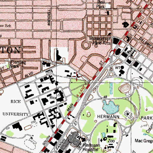 Topographic Map of Morton I Rich Health and Wellness Center, TX