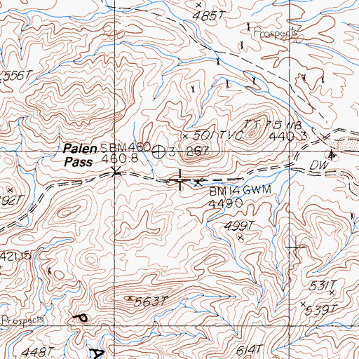 Topographic Map of Palen Pass, CA
