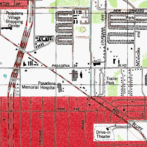 Topographic Map of Tri-City Regional Hospital, TX