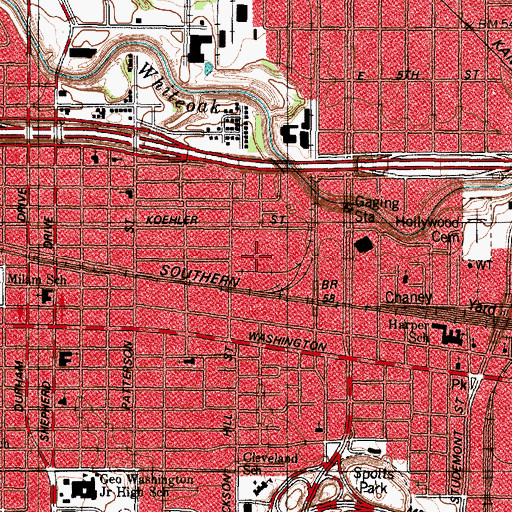 Topographic Map of Bayshore Plaza Shopping Center, TX
