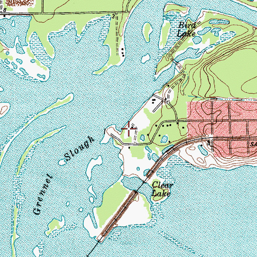 Topographic Map of Baytown Boat Club, TX