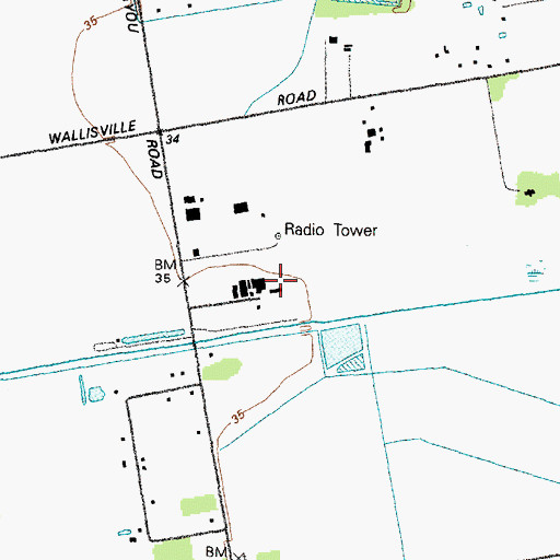 Topographic Map of Baytown Youth Fair, TX