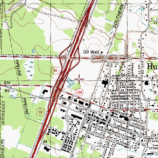 Topographic Map of Bender Square Shopping Center, TX