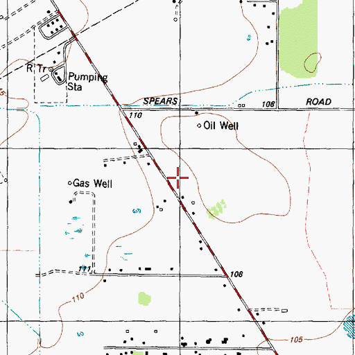 Topographic Map of Camden Oaks Shopping Center, TX