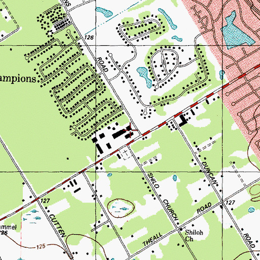Topographic Map of Champions Village I Shopping Center, TX
