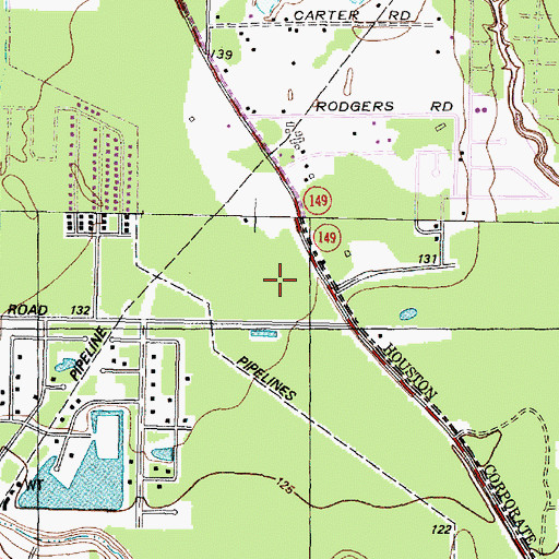 Topographic Map of Chasewood Village Shopping Center, TX