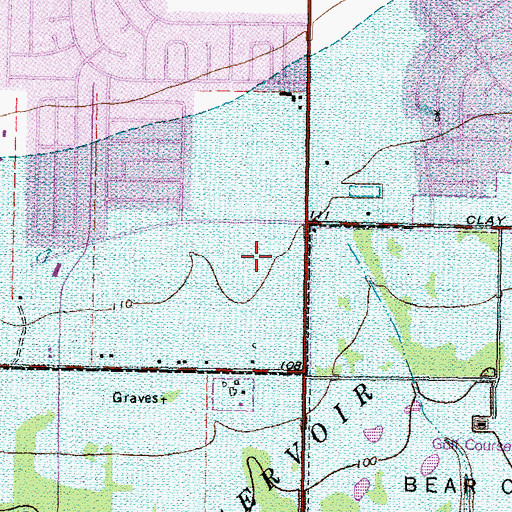 Topographic Map of Clay Hill Plaza Shopping Center, TX