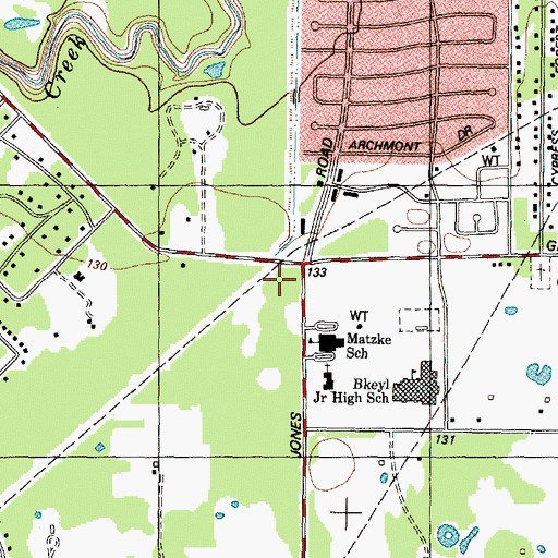 Topographic Map of Cypress Fairbanks Shopping Center, TX