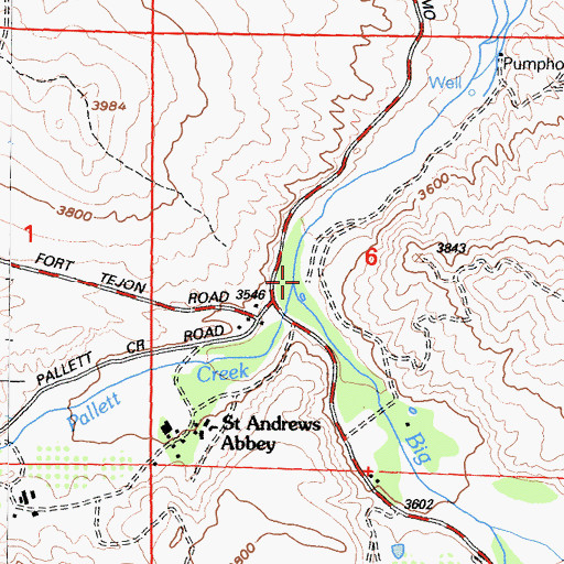 Topographic Map of Pallett Creek, CA