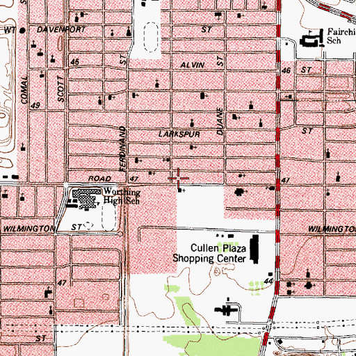 Topographic Map of Spiritual Enlightenment Baptist Church, TX