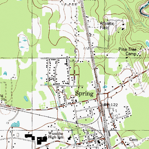 Topographic Map of Spring Antioch Baptist Church, TX