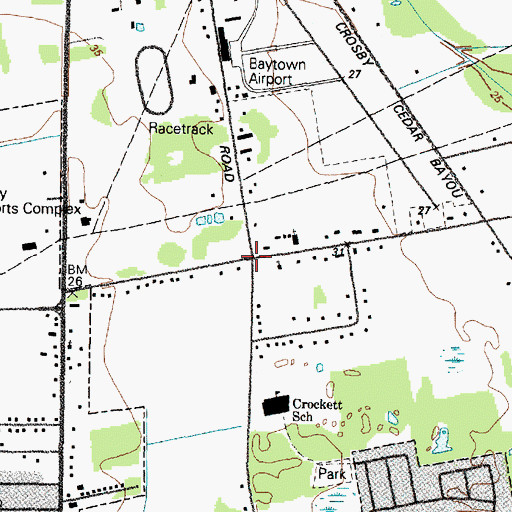 Topographic Map of Templo Bethel, TX