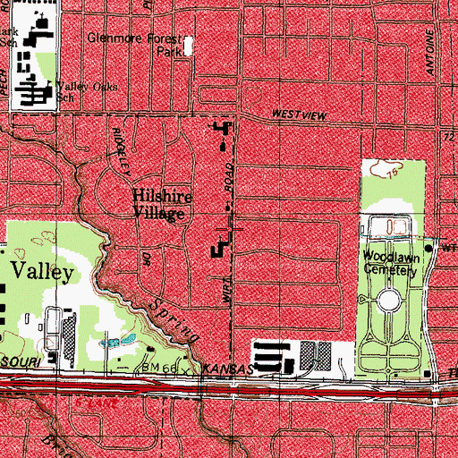 Topographic Map of Terrace United Methodist Church, TX