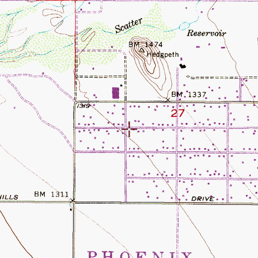 Topographic Map of Amberwood North, AZ