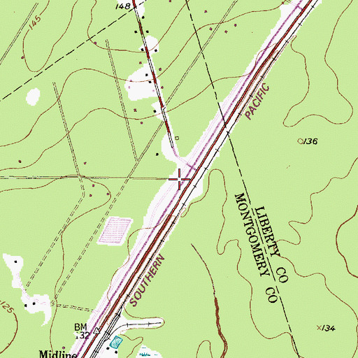 Topographic Map of United Baptist Church, TX