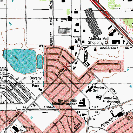 Topographic Map of Vietnamese Martyr Church, TX