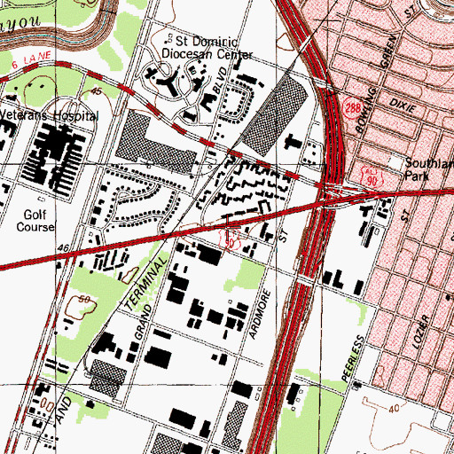 Topographic Map of Vision of Faith Missionary Baptist Church, TX