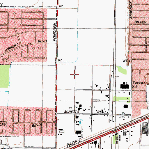 Topographic Map of Visionary Community Baptist Church, TX