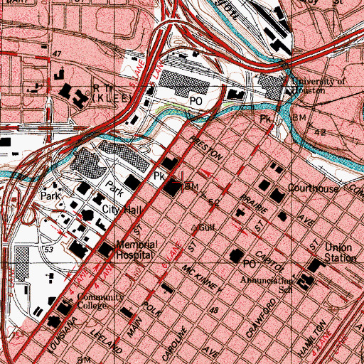 Topographic Map of Visions African Methodist Episcopal Church, TX