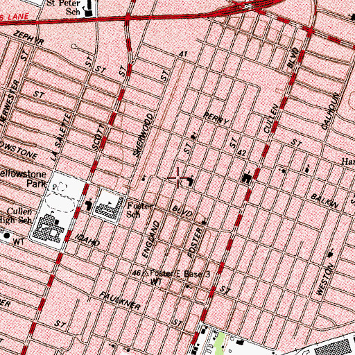 Topographic Map of Walls Chapel African Methodist Episcopal Zion Church, TX