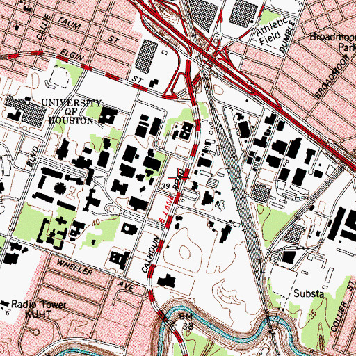 Topographic Map of Wesley Foundation, TX