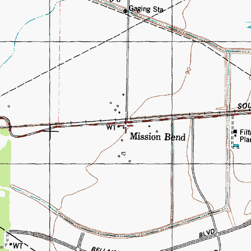 Topographic Map of West Oaks Baptist Church, TX