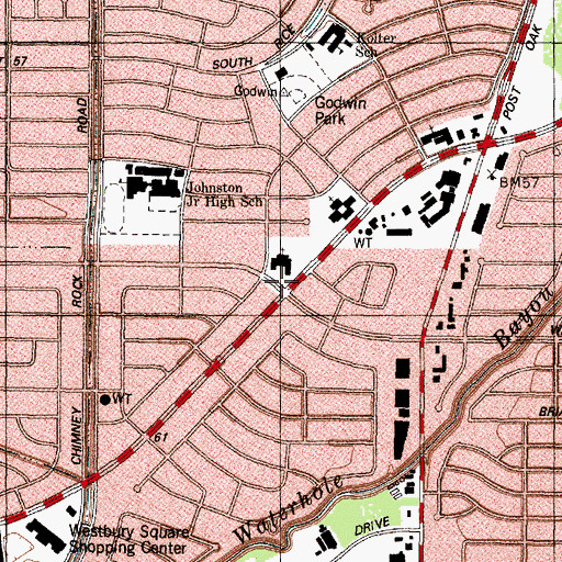 Topographic Map of Westbury United Methodist Church, TX