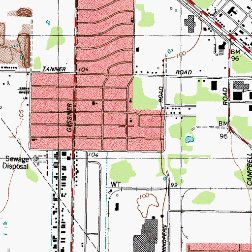 Topographic Map of Wolridge Chapel African Methodist Episcopal Zion Church, TX