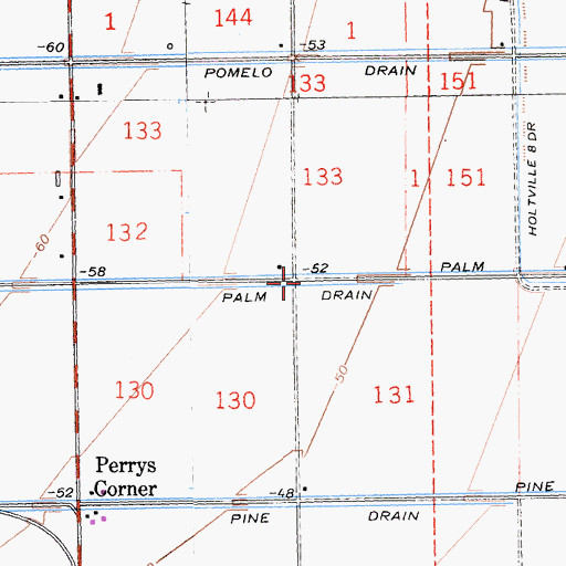 Topographic Map of Palm Drain, CA