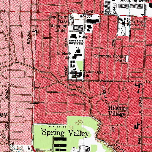 Topographic Map of Ye Darm Presbyterian Church, TX