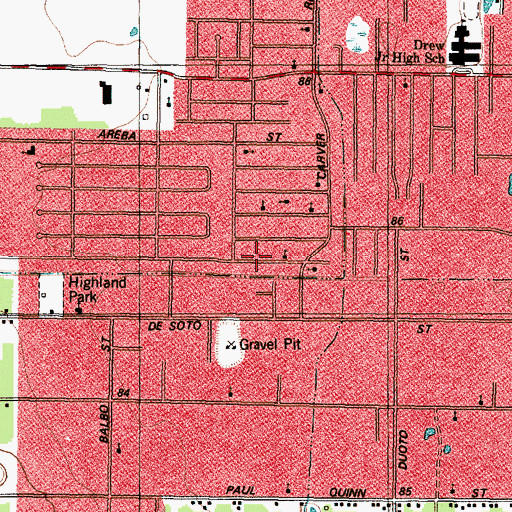 Topographic Map of Yorkdale Missionary Baptist Church, TX