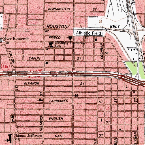 Topographic Map of Interchange 18, TX