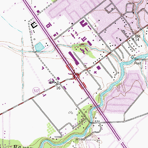 Topographic Map of Interchange 19, TX