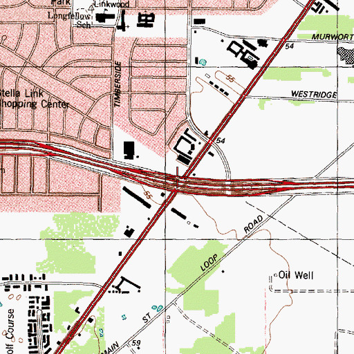 Topographic Map of Interchange 2, TX