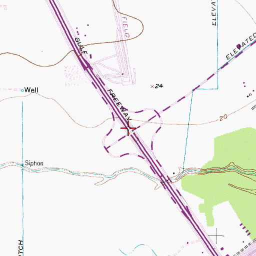 Topographic Map of Interchange 20, TX