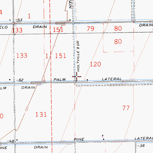 Topographic Map of Palm Lateral, CA