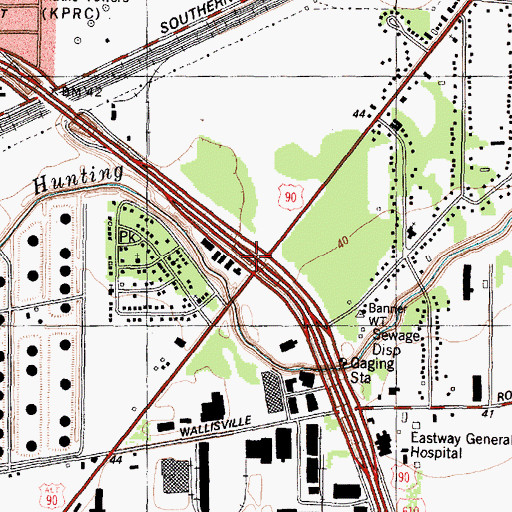 Topographic Map of Interchange 24A, TX