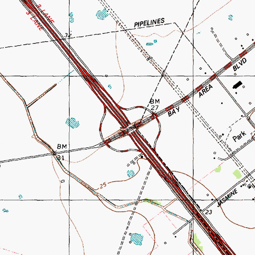 Topographic Map of Interchange 26, TX