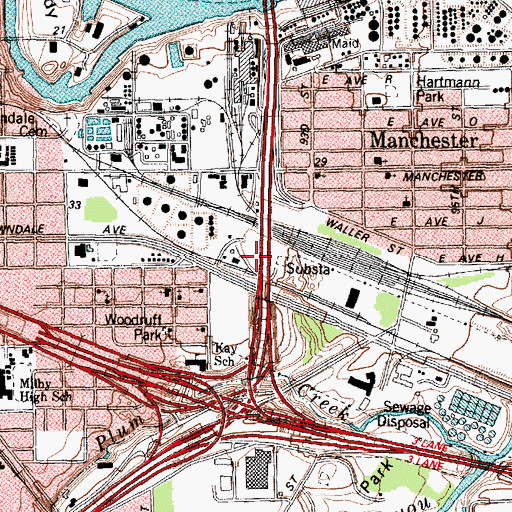 Topographic Map of Interchange 30A, TX
