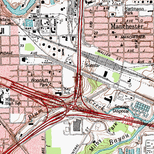 Topographic Map of Interchange 30D, TX