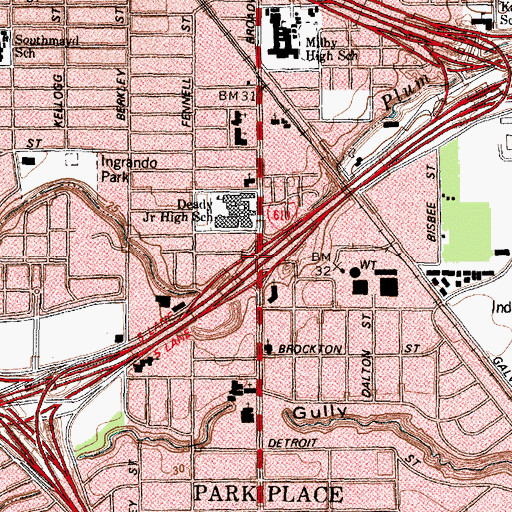 Topographic Map of Interchange 31, TX