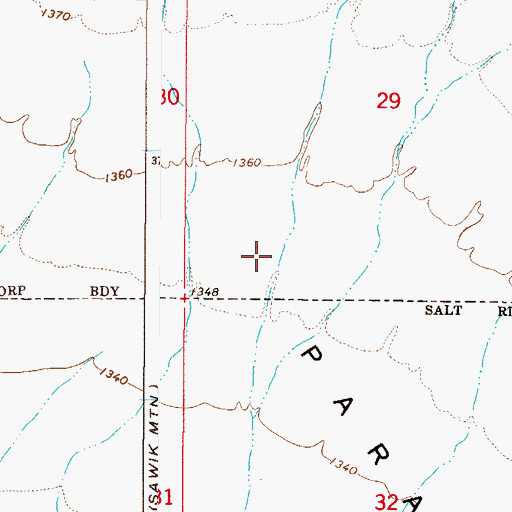 Topographic Map of Andalusia, AZ