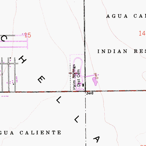 Topographic Map of Desert Memorial Park, CA