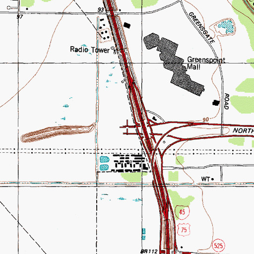 Topographic Map of Interchange 60B, TX