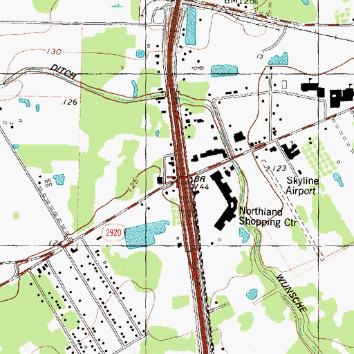 Topographic Map of Interchange 70A, TX