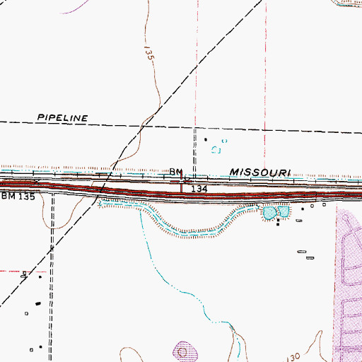 Topographic Map of Interchange 743, TX