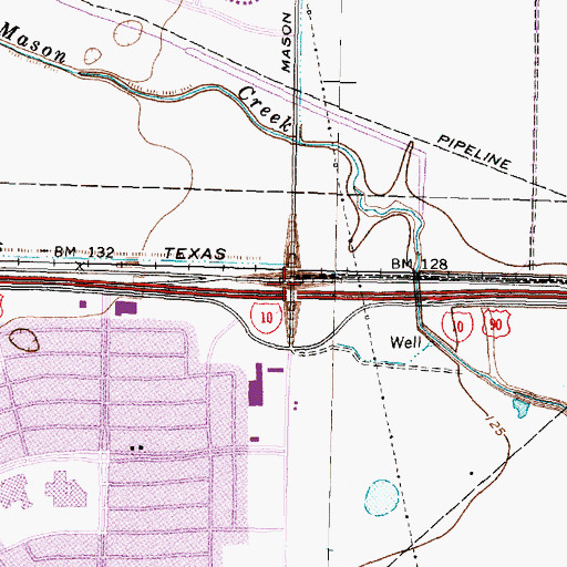Topographic Map of Interchange 745, TX