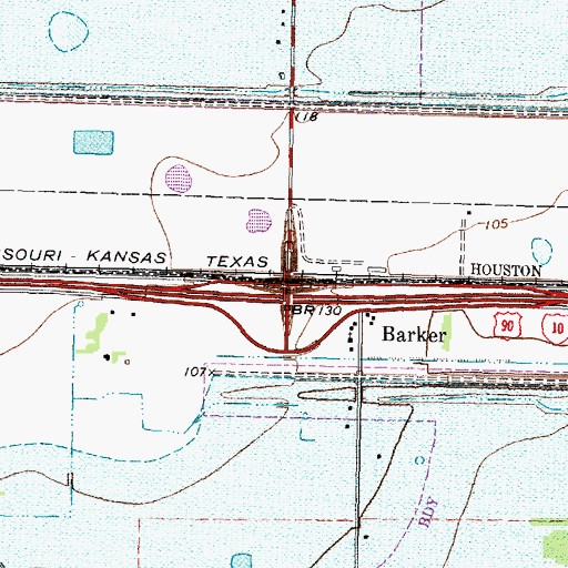 Topographic Map of Interchange 748, TX