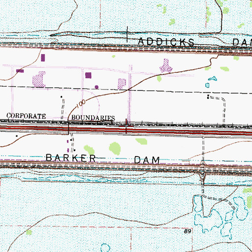 Topographic Map of Interchange 750, TX